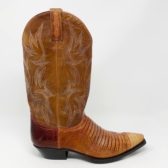 NWOT Young Guns Men's Lizard Snip Toe Cowboy Boots - Picture 2 of 14